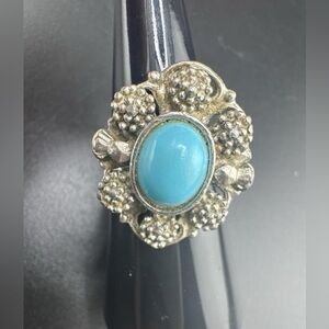 Vogue Ring Faux Turquoise, Size 7.5